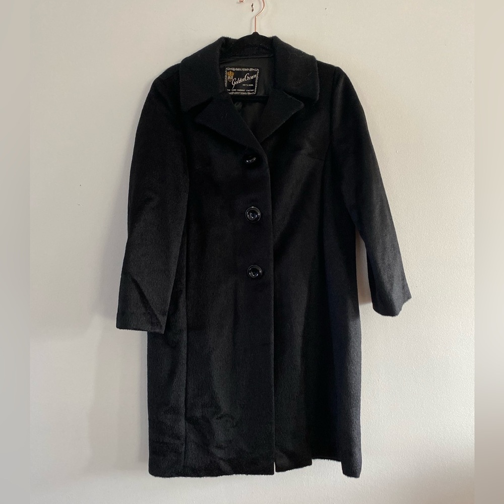 Elegant Vintage 70s/80s Black Pea Coat - M